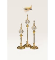 3'lü Gold Kristal Dekoratif Salon Konsol Masa Dekoru Lüks Ev Dekorasyon Aksesuarı 40-35-30 cm