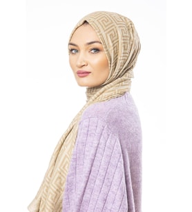 Jakar Dokuma Desen Jakarlı Modal Seri Şal Eşarp Askısı ile Birlikte 75x200 cm Be