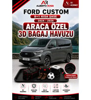Ford Custom 8+1 Kisa Şase 2024 - 2026 Araca Özel 3D Bagaj Havuzu