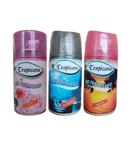 Tropicana Air Freshener Oda Kokusu Rose Gül Anti Tobacco Tropical Koku Parfüm Sprey 260 Ml X 3 Adet