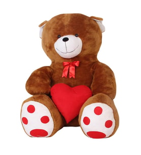 Oturan Kalpli Ayı Kahve Peluş 50 cm