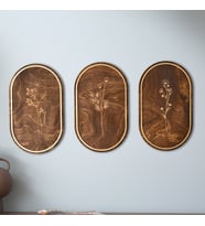 Minimalist Ahşap Botanik Duvar Dekoru 3’lü Set Huş Ağacı Duvar Süsü
