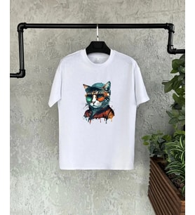 Unisex Çocuk Baskılı T-Shirt - Beyaz