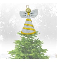 Yılbaşı Ağacı Simli Eva Külah Tepelik, 14cm x 9cm - Gümüş (STD)