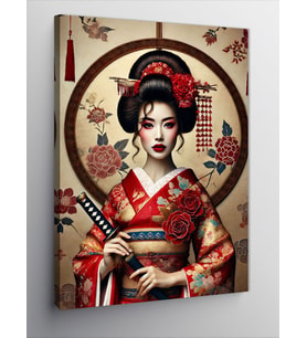 Kanvas Tablo Geisha Sanatı Çizimi