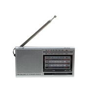 Ultratekno NS-8153 Taşınabilir Pilli Cep Radyosu Deprem Çantası Radyosu Am Fm SW-1-6 8 Bandlı Mini Radyo (Gri)