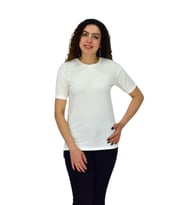 Kadın Yarım Kol Sıfıryaka Likralı Tişöt  BGL-ST04652 (Beyaz)