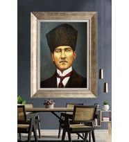 Gümüş Çerçeveli Atatürk Tablo ds91