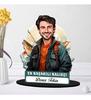 Kişiye Özel Erkek Balıkçıya Hediye Karikatürlü Biblo