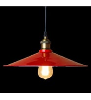 RYS Retro Metal Sarkıt Avize Rustik Tekli Kırmızı Içi Beyaz Sarkıt Cafe Mutfak Aydınlatma Çap:40 Cm (Burnt Olive)