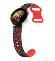 Lexroo Huawei Watch GT 3 42mm KRD-140 20mm Silikon Kordon Strap Kayış - Siyah-Kırmızı