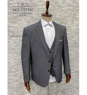 Carpin Classic Gri Yelekli Takım Elbise