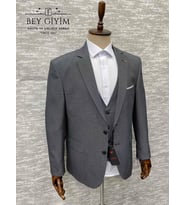 Carpin Classic Gri Yelekli Takım Elbise