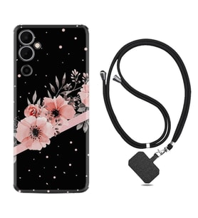 Tecno Pova 4 Kılıf Resimli Boyun Askılı İpli Desenli Silikon Flowers Dots 1423