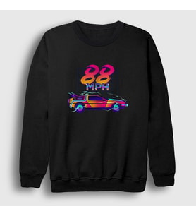 Presmono Unisex Siyah 88 Mph Film Geleceğe Dönüş Back To The Future Sweatshirt 242877tt