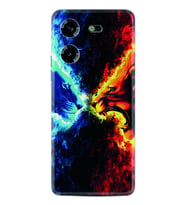 Tecno Pova 5 Kılıf Silikon Desen Özel Seri Red Blue Leon 1714