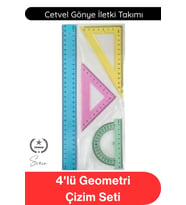#Cetvel 4'lü Geometri Çizim Seti Şeffaf Renkli Cetvel Gönye İletki Takımı Okul Öğrenci Teknik Resim