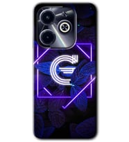 İnfinix Hot 40i Kılıf HD Desen Baskılı Kılıf - Dark Neon Yaprak G Harfi