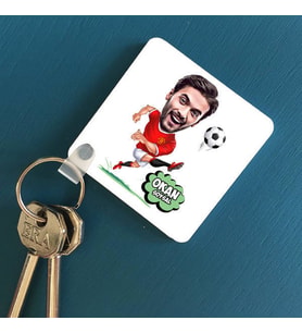 Kişiye Özel Futbolcu Tasarımlı Karikatürlü Anahtarlık