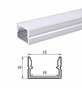 DL1210 Sıva Üstü Alüminyum LED Profil 1 Metre 12x10 mm U Kanal Opal Difüzörlü Şerit LED Kanalı