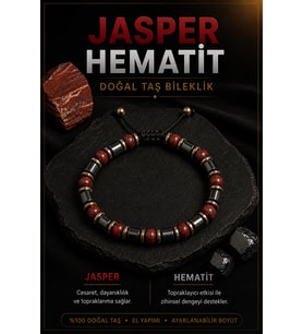 Jasper & Hematit Doğal Taş Bileklik