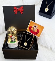 Kolyeli Size Özel Fotoğraflı Hediye Kutusu - Premium Kişiye Özel Hediye Seti (Model 5)