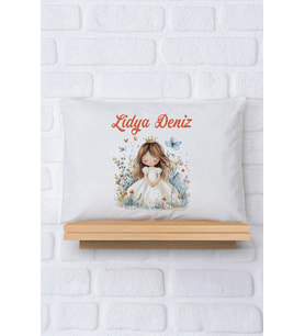 Pia Baby Premium %100 Pamuk İsme Özel Kız Bebek Yastık Kılıfı 35*45 cm 5077-12