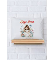 Pia Baby Premium %100 Pamuk İsme Özel Kız Bebek Yastık Kılıfı 35*45 cm 5077-12