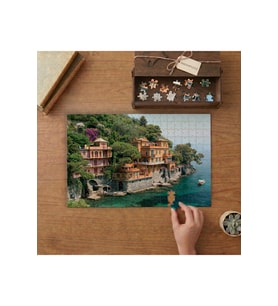 Seaside Villas Near Portofino Denizkıyısı Villalar Tasarımı 240 parça Ahşap Puzzle Ahşap Kutuda MP01504