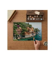 Seaside Villas Near Portofino Denizkıyısı Villalar Tasarımı 240 parça Ahşap Puzzle Ahşap Kutuda MP01504