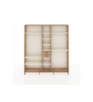 Arges Dolap 10 Raflı 2 Çekmeceli 3 Askılı 220x30x243 Çam-Aytaşı/Çam