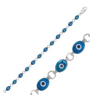 NAZAR OVAL DESEN 925 AYAR GÜMÜŞ BİLEKLİK (Karışık)