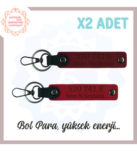Kırmızı-Bordo, Kişisel Bolluk Kaynağı Sevdiklerinize Hediye 520 741 8 Denge 2'li Anahtarlık Set (Çok Renkli)