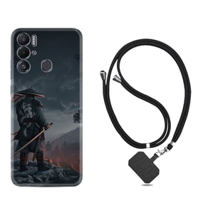 Tecno Pova Neo Kılıf Silikon Boyun Askılı İpli Desenli Silikon Warrior 1653