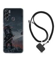 Tecno Pova Neo Kılıf Silikon Boyun Askılı İpli Desenli Silikon Warrior 1653