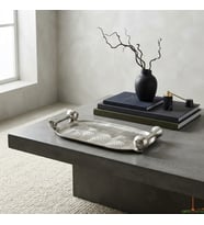MUSHROOM SILVER DEKORATİF TEPSİ 38X17X6