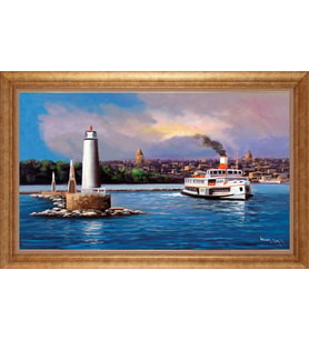 ALTIN ÇERÇEVELİ PASPARTULU TABLO CR1677