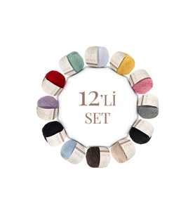 SENSY Premium Amigurumi İpi Punch (PANÇ) Baby Soft Cotton 50 gr 12'li  Örgü İp Set5
