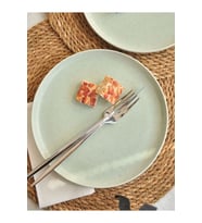 M Art Yıldızkoy Porselen 2 li Yeşil  Pasta Tabağı 21 cm