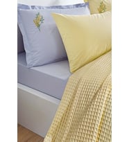 Özdilek Rf Waffle -Gold Gri- Tek Kişilik Nakışlı Pike Takımı (2 Yastık Kılıflı)
