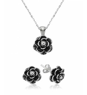 925 Ayar Gümüş Çiçek Set