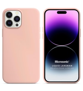 Microsonic Apple iPhone 14 Pro Max Kılıf Liquid Lansman Silikon Kum Pembesi
