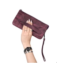 Hakiki Deri Unisex El Çantası  Viento 2225 (Mor)