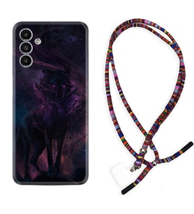 Samsung A23 A31 A32 A50 A51 A52 A53 A70 Kılıf Boyun Asklı Rasta Silikon Black Purple Wolf 1791