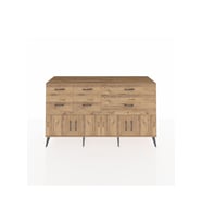 Kronos Konsol Tek Raflı 6 Çekmeceli 4 Kapaklı 176x59x99 Çam-Çam