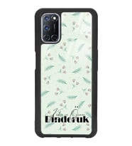 Oppo A72 Uyumlu Yeşil Yapraklı Tasarımlı Glossy Telefon Kılıfı