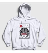 Presmono Unisex Beyaz Anime Hanma Baki Kapüşonlu Sweatshirt 319347tt