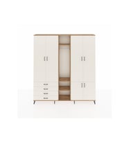 Arges Gardrop 14 Raflı 4 Çekmeceli Tek Askılı 220x30x243 Çam-Aytaşı