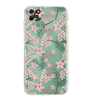 PrintiFy Huawei Y5P Uyumlu Kamera Korumalı Floral Kırmızı Tasarımlı Şeffaf Silikon Kılıf