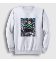 Presmono Unisex Beyaz Sword Tanjiro Kamado Anime Demon Slayer Kimetsu No Yaiba Sweatshirt 307788tt (Beyaz)
